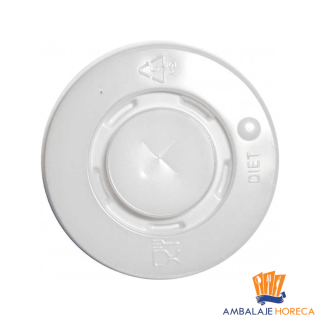 Capac din plastic pentru pai, ALB, 100 buc/set, 12 OZ