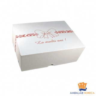 Cutie din carton pentru tort CT 8, alb, 50x60x16 cm