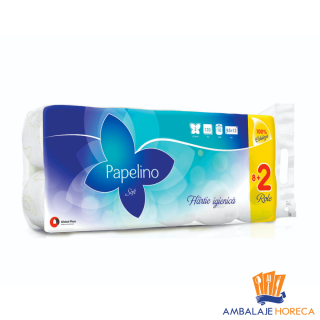 Hartie igienica Papelino 2 straturi, 10 role/set