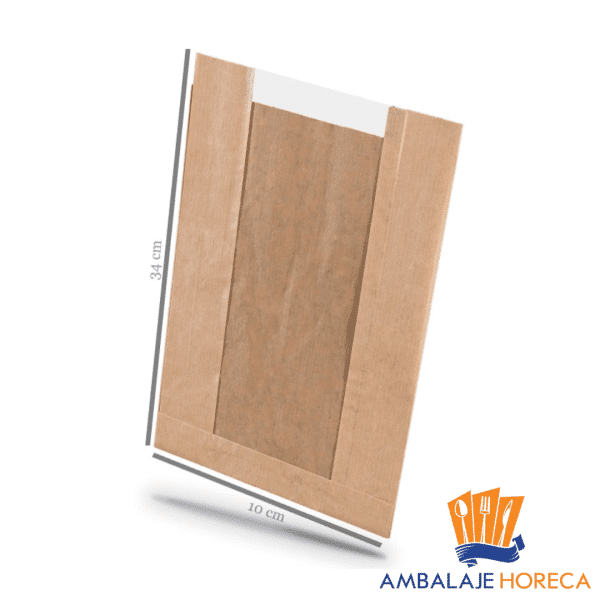 Pungi din hartie cu fereastra, 1000 buc/set, 10x5x34cm