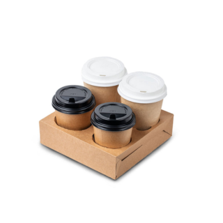 Suport pentru 4 pahare din carton, 100buc/set