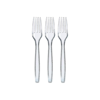 Furculite reutilizabile transparente, 50 bucset