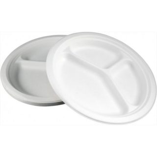 Farfurie BIO 26cm cu 3 compartimente, 50 buc/set