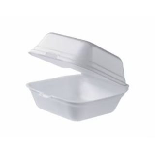 Caserole albe din polistiren, Hamburger, 100buc/set