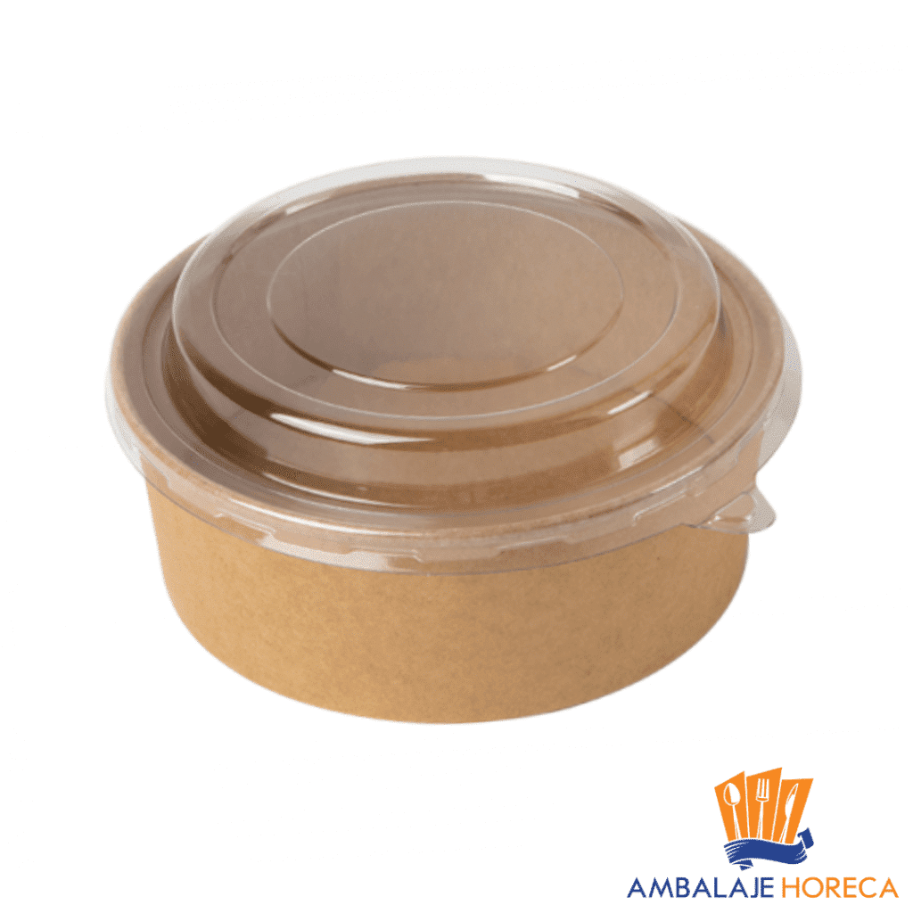 Bol salata Kraft 1250ml + Capac, 50buc/set