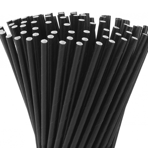 Paie BIO 24 cm, 250 buc/set - Negre - Ambalate individual