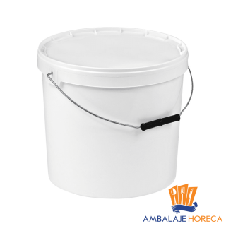 Galeata cu capac, alba, 12L