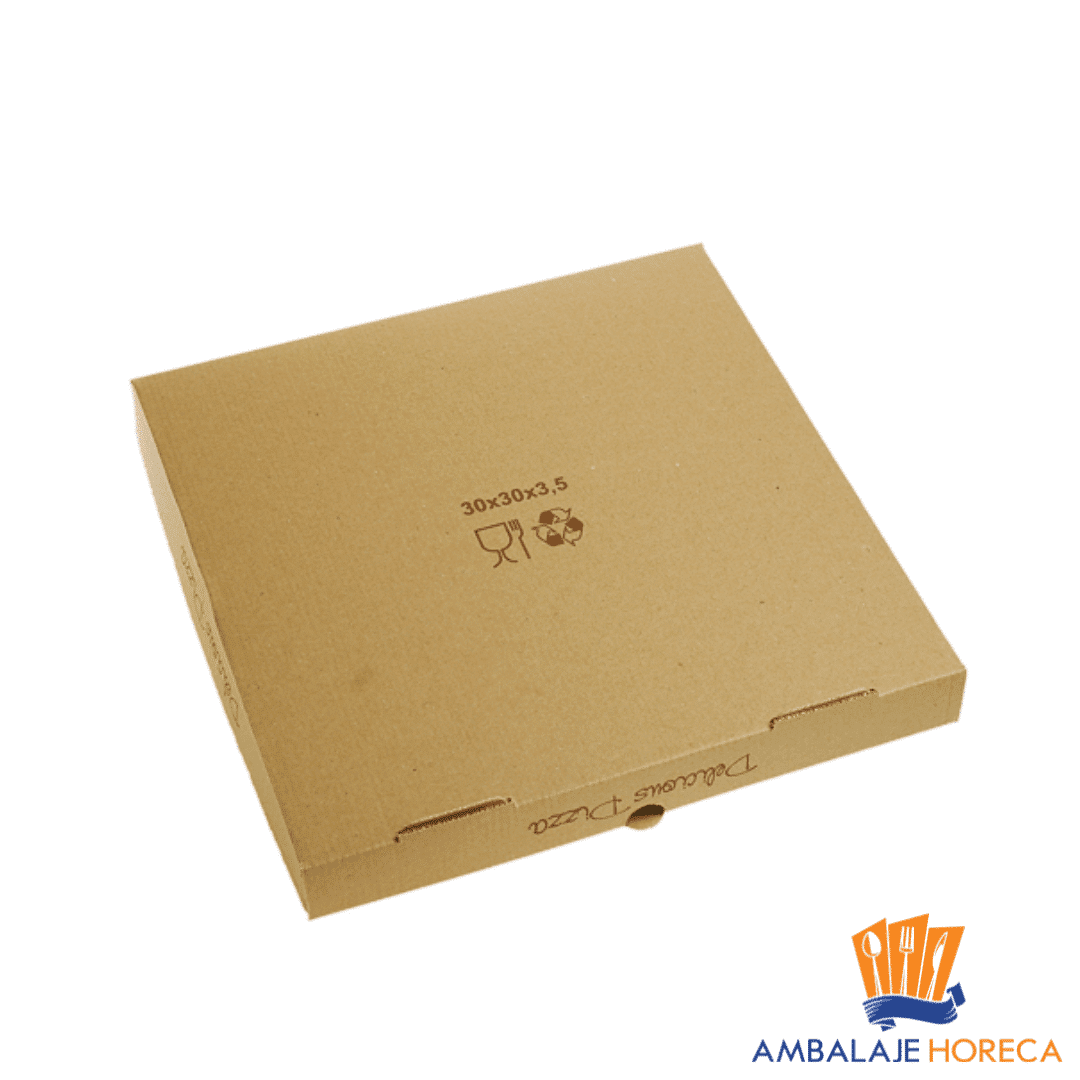 Cutii pizza Kraft cu model,30x30x3,5 100 buc/set