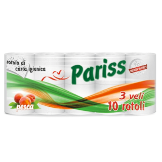 Hartie igienica, PARISS, 10 buc, 3 straturi
