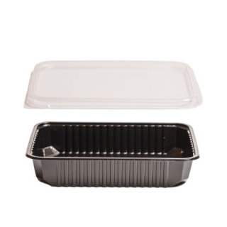 Capace caserole plastic PP negru, 500 cc, 50 bucset