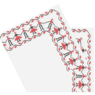 Servetele albe cu model traditional, 33x33cm