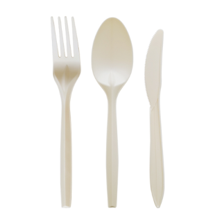 Set Tris Furculita+Lingura+Cutit+Servetel, 100 buc/set, BIO