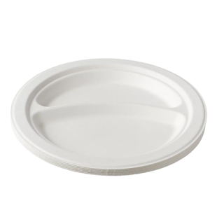 Farfurie BIO 23cm cu 2 compartimente, 50 buc/set